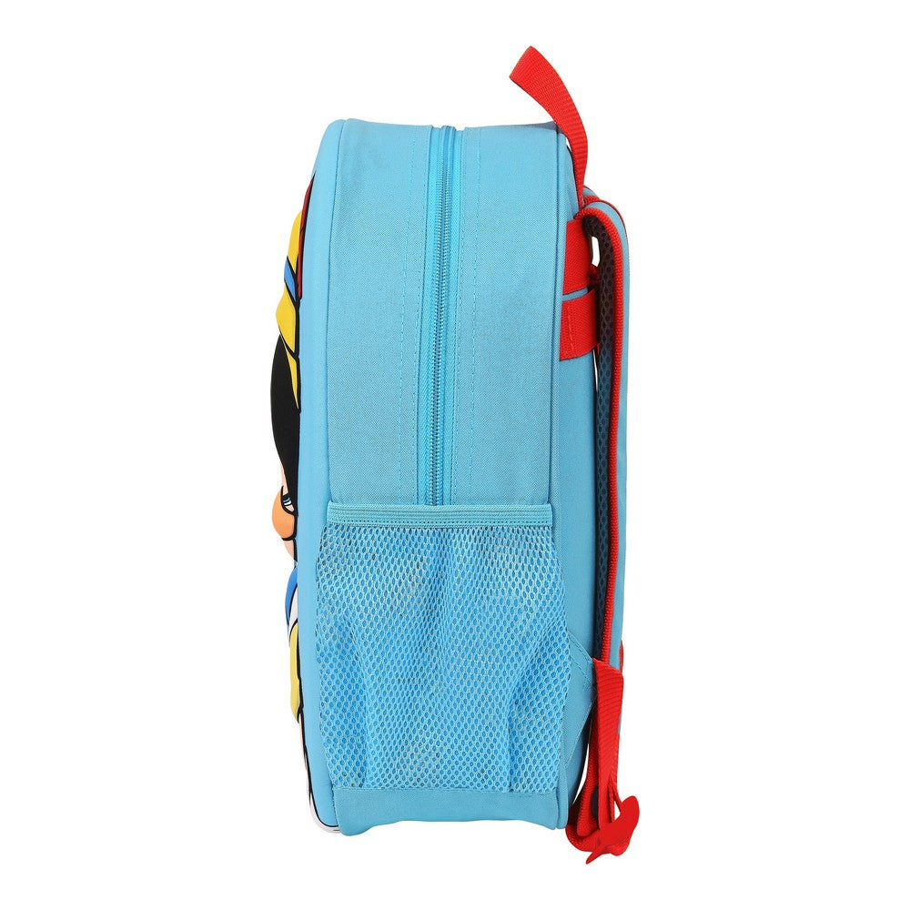 3D School Bag Disney Pinocchio Red Light Blue