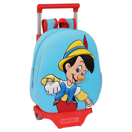 School Rucksack with Wheels Disney Red Light Blue (28 x 10 x 67 cm)