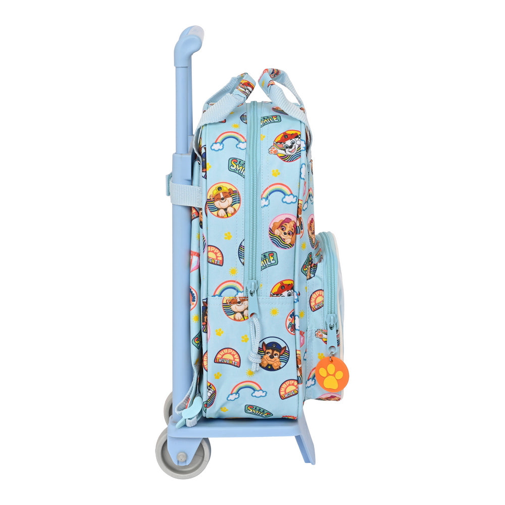 School Rucksack with Wheels The Paw Patrol Sunshine Blue (20 x 28 x 8