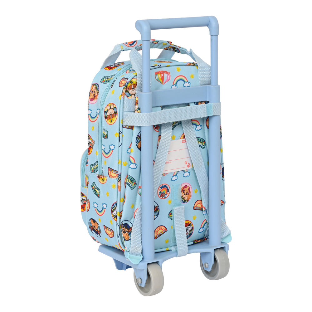 School Rucksack with Wheels The Paw Patrol Sunshine Blue (20 x 28 x 8