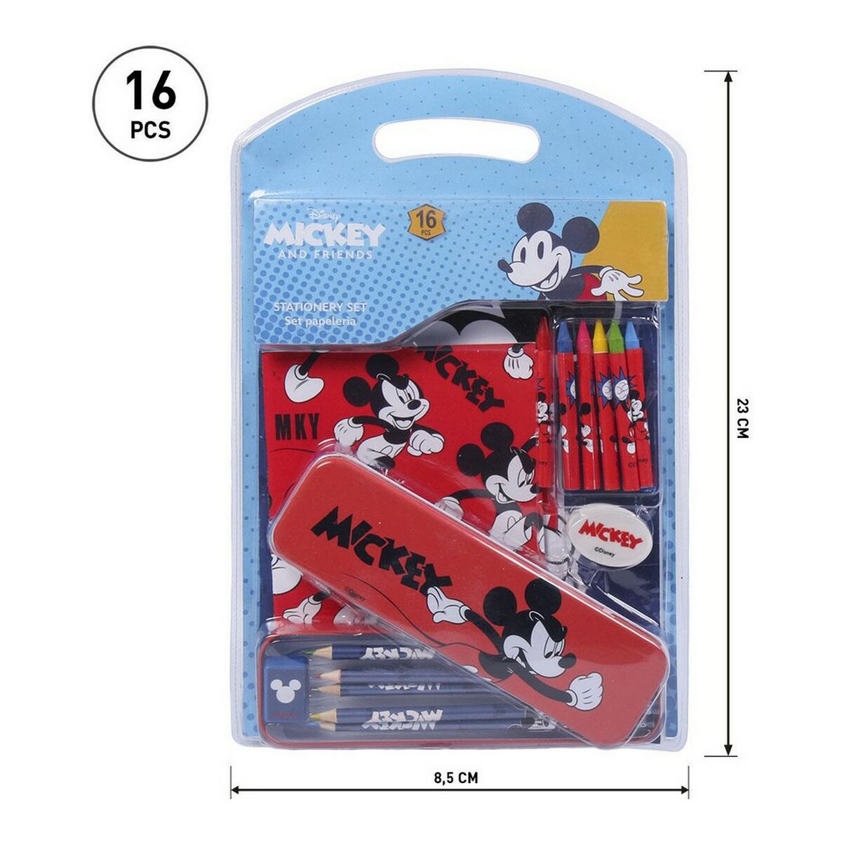 Stationery Set Mickey Mouse Blue (16 pcs)