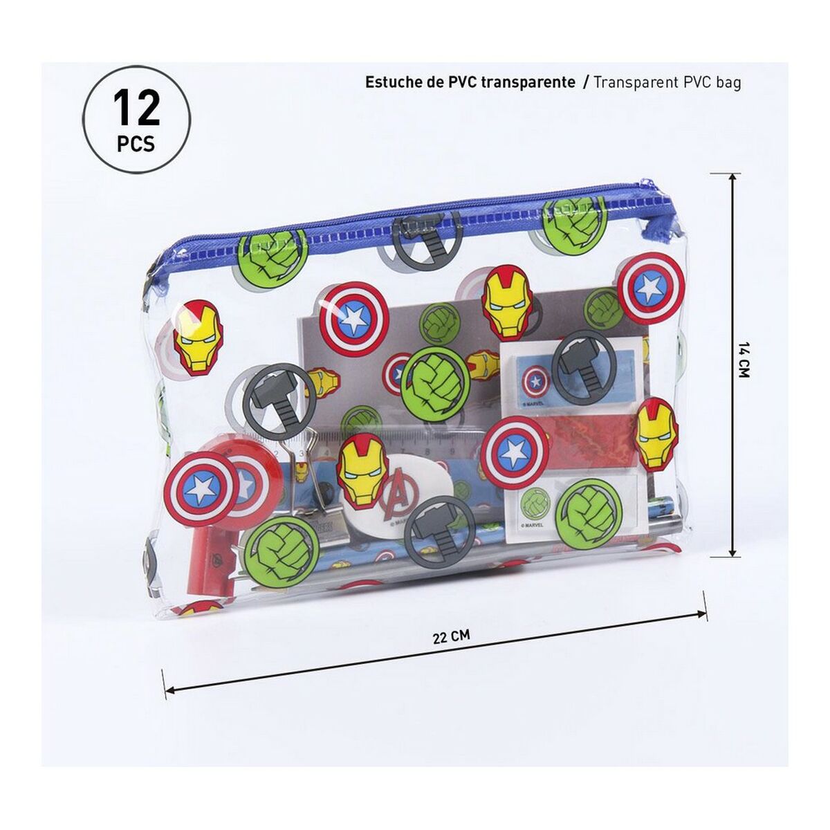 Stationery Set The Avengers Grey (12 pcs)