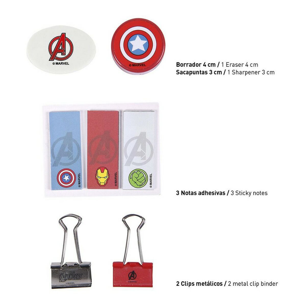 Stationery Set The Avengers Grey (12 pcs)