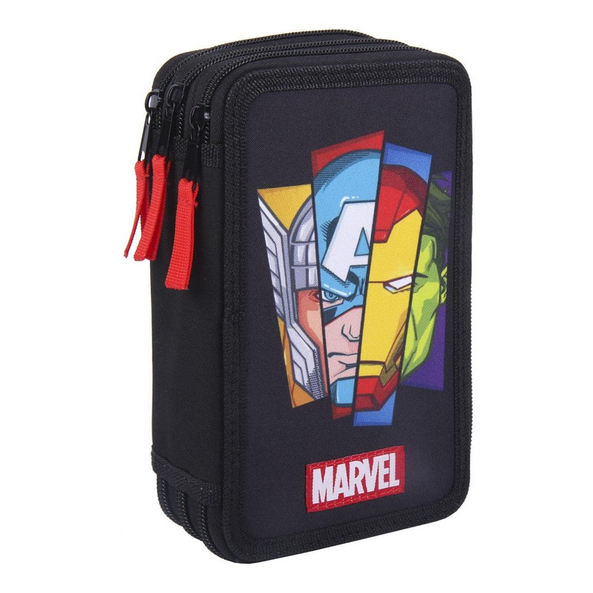 School Case with Accessories The Avengers 43 Pieces Black (12,5 x 6,5