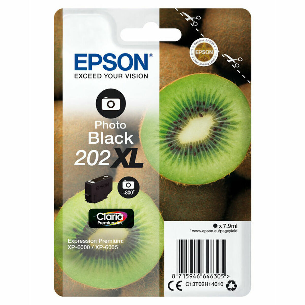 Original Ink Cartridge Epson Singlepack Photo Black 202XL Claria